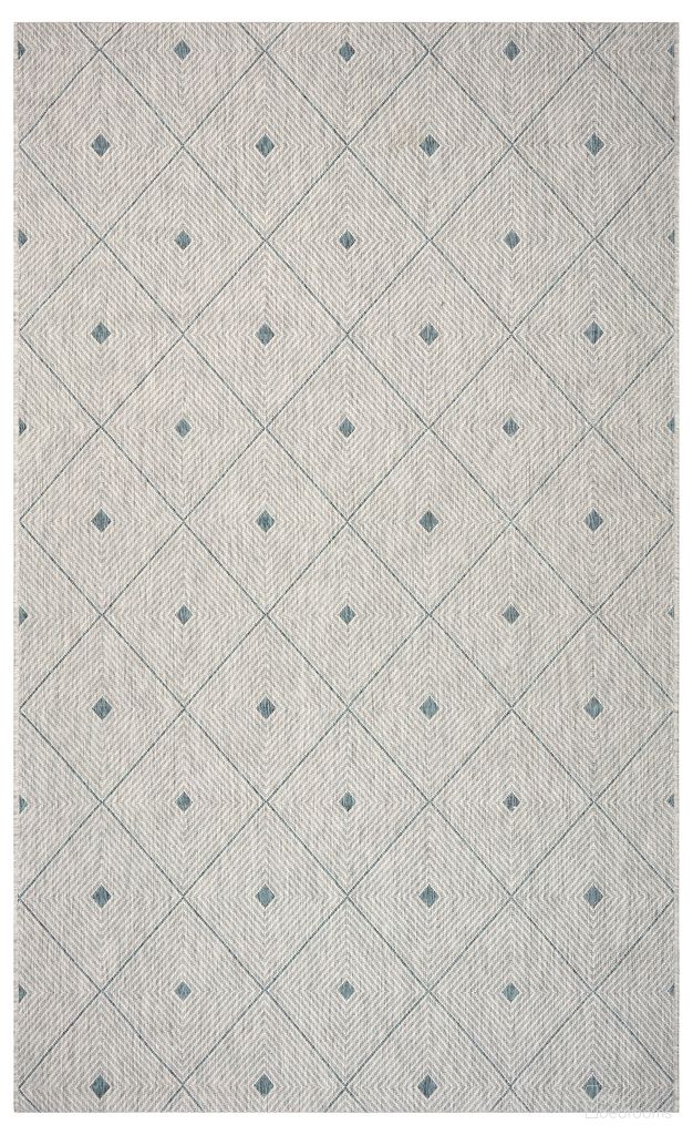 Pluvi 1'6" x 1'6" Minimal Diamonds Indoor/Outdoor Area Rug In Blue and Gray