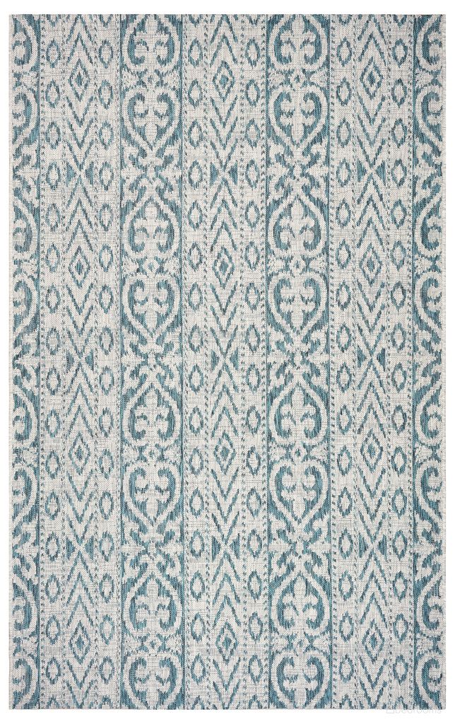 Pluvi Entwined Geometric Indoor/Outdoor Area Rug In Blue and Gray