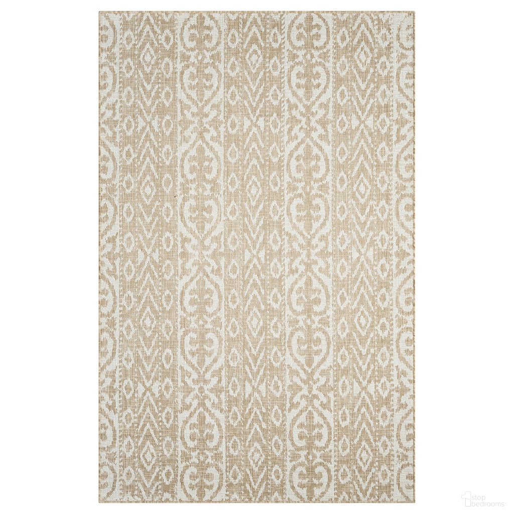 Pluvi Ikat Indoor/Outdoor Area Rug In Beige and Ivory
