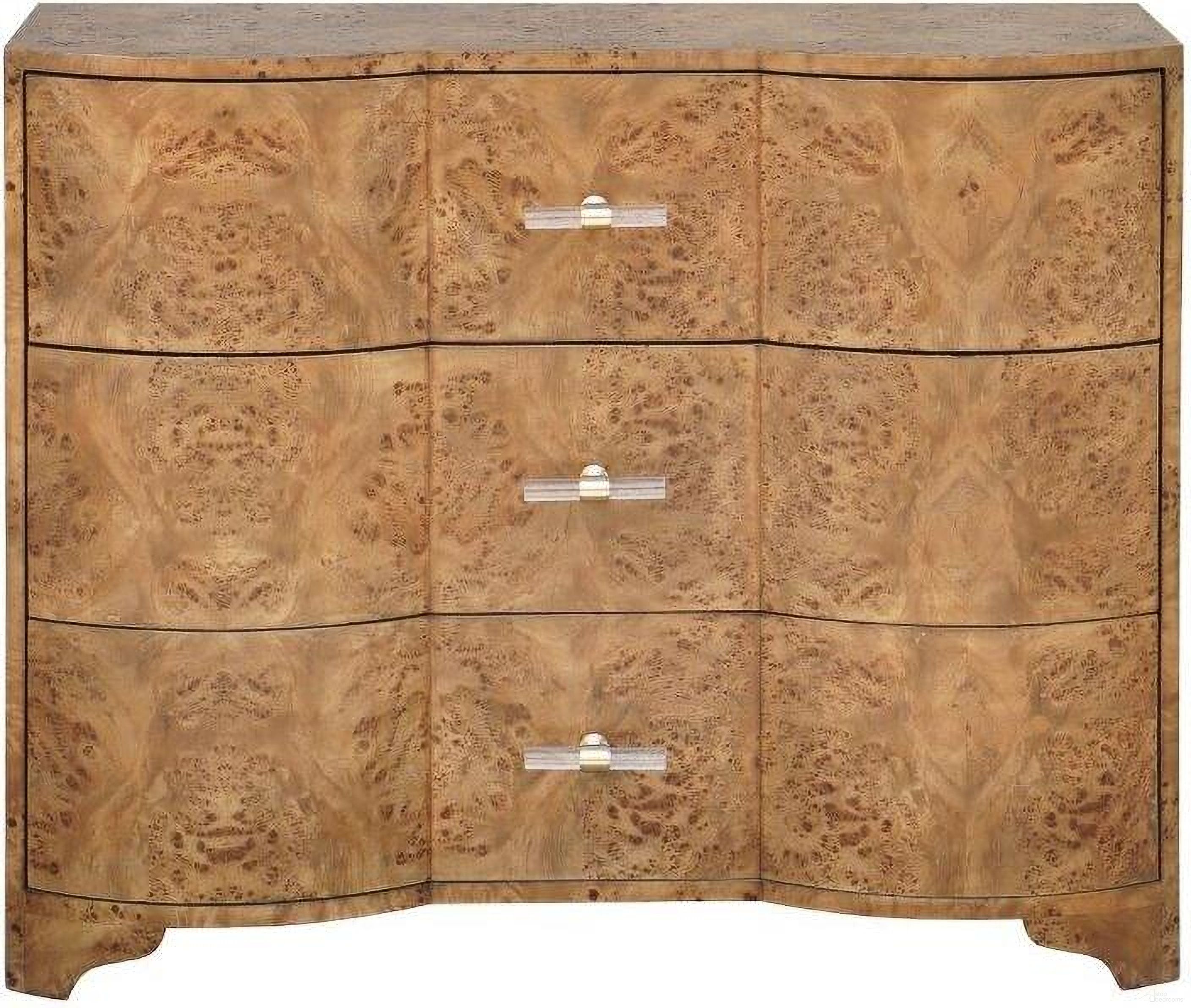 The appearance of Plymouth Dark Burl Wood 3 Drawers Chest designed by Worlds Away in the modern / contemporary interior design. This brown piece of furniture was selected by 1StopBedrooms from Plymouth Collection to add a touch of cosiness and style into your home. Sku: PLYMOUTH DBW. Material: Metal.