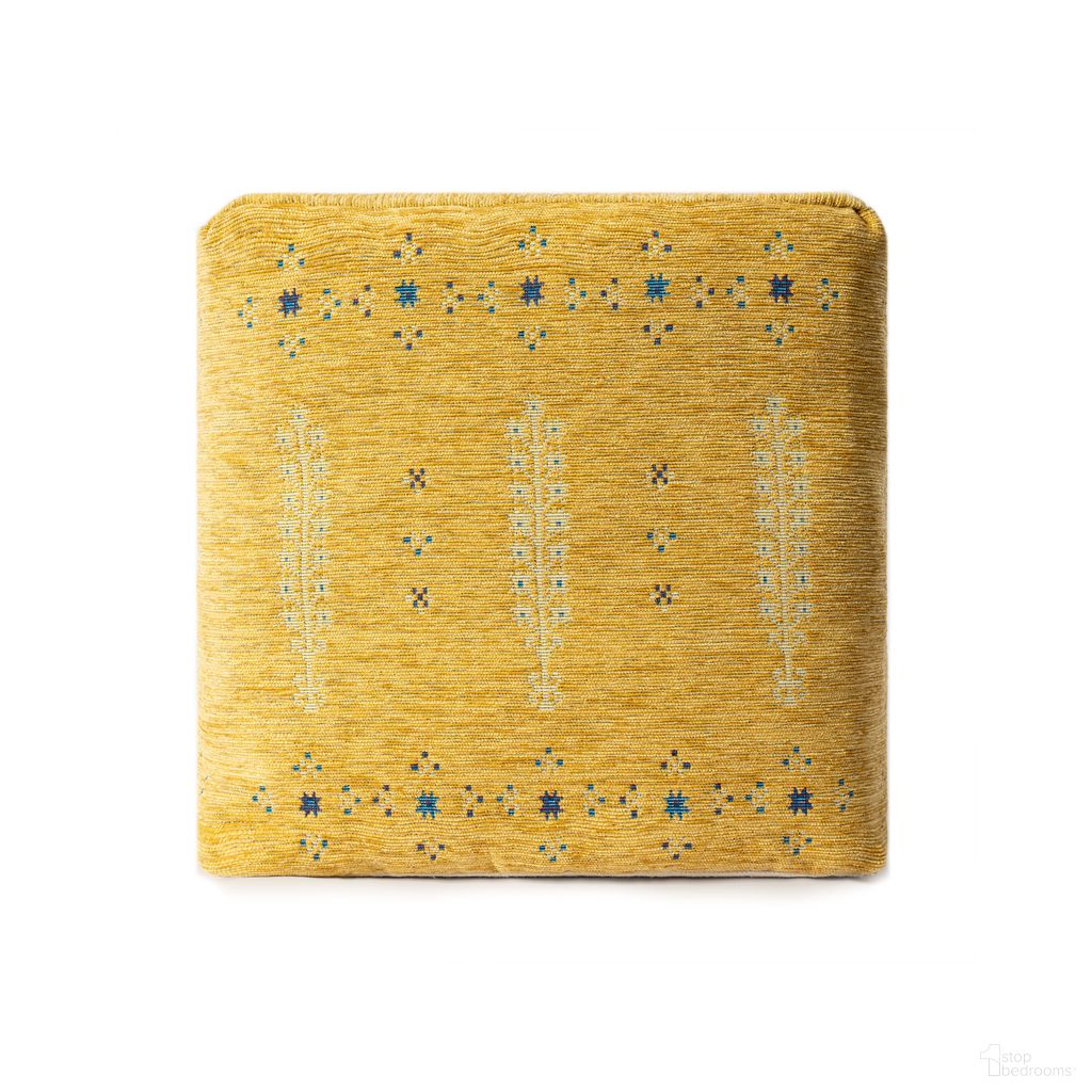 The appearance of Plyza Turkish Border Ultra-Soft Pouf In Yellow designed by Rajani Home in the bohemian interior design. This yellow piece of furniture  was selected by 1StopBedrooms from Bova Collection to add a touch of cosiness and style into your home. Sku: 9C581059G03048. Material: Polyester.