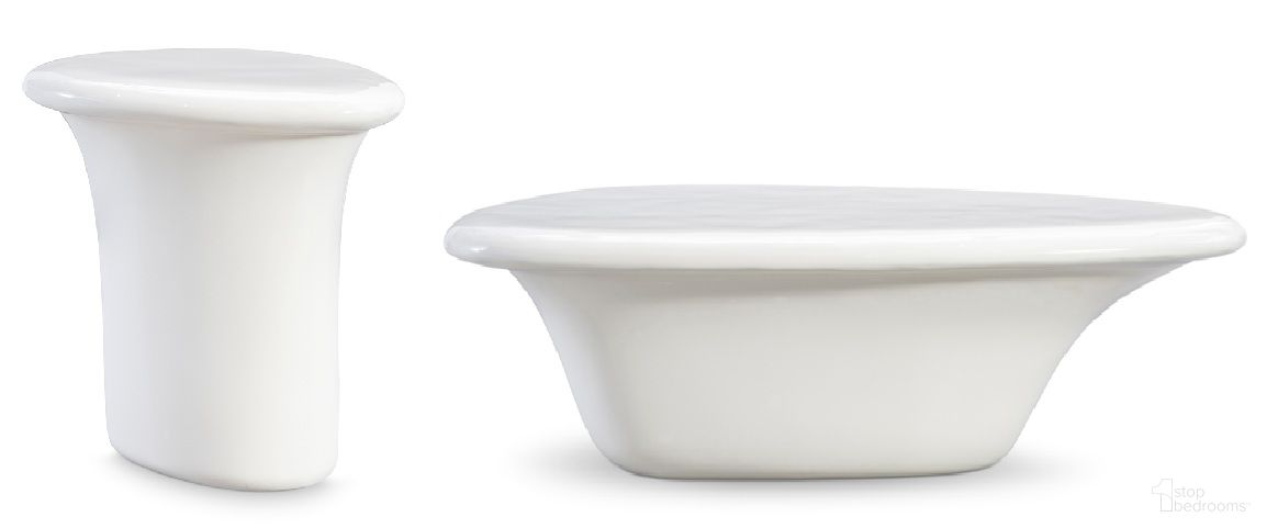 The appearance of Poca Occasional Table Set In White and Cream designed by Bernhardt in the modern / contemporary interior design. This white/cream piece of furniture  was selected by 1StopBedrooms from Poca Collection to add a touch of cosiness and style into your home. Sku: 357007;357122. Material: Concrete.