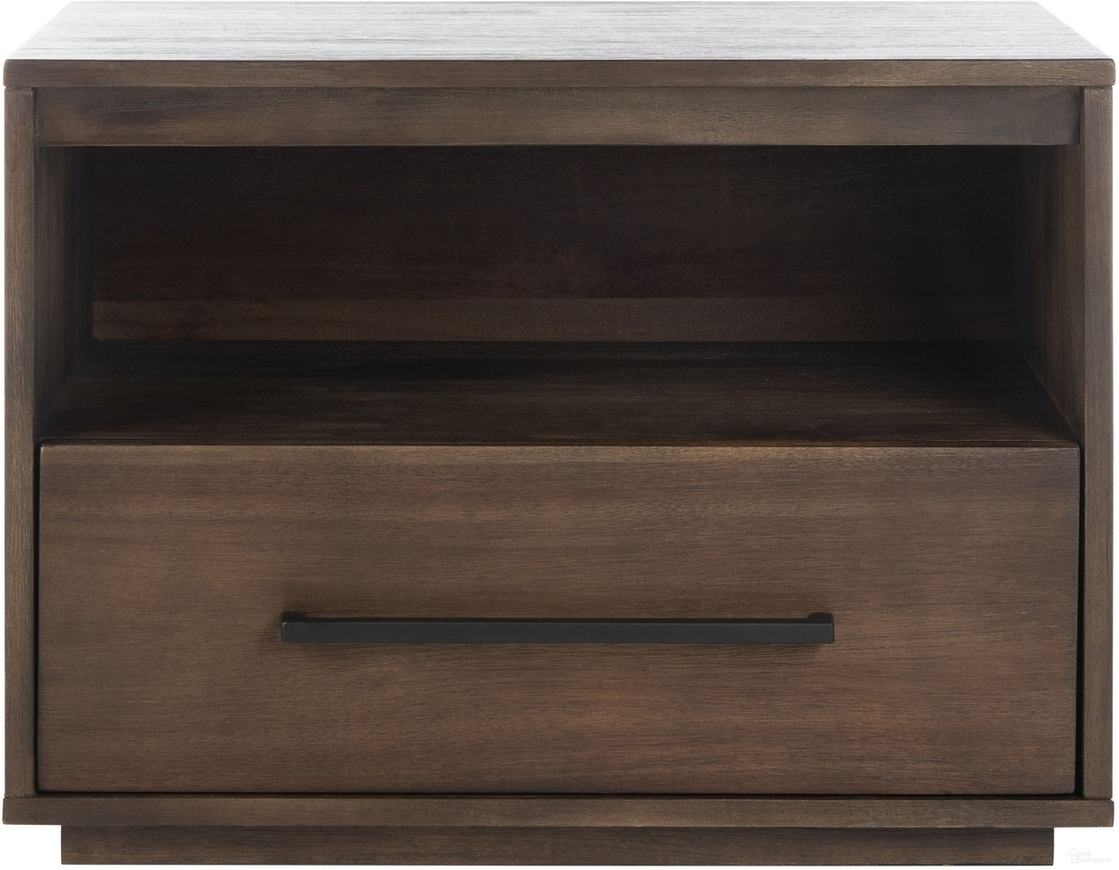 Poesy 1 Drawer Nightstand In Dark Chocolate