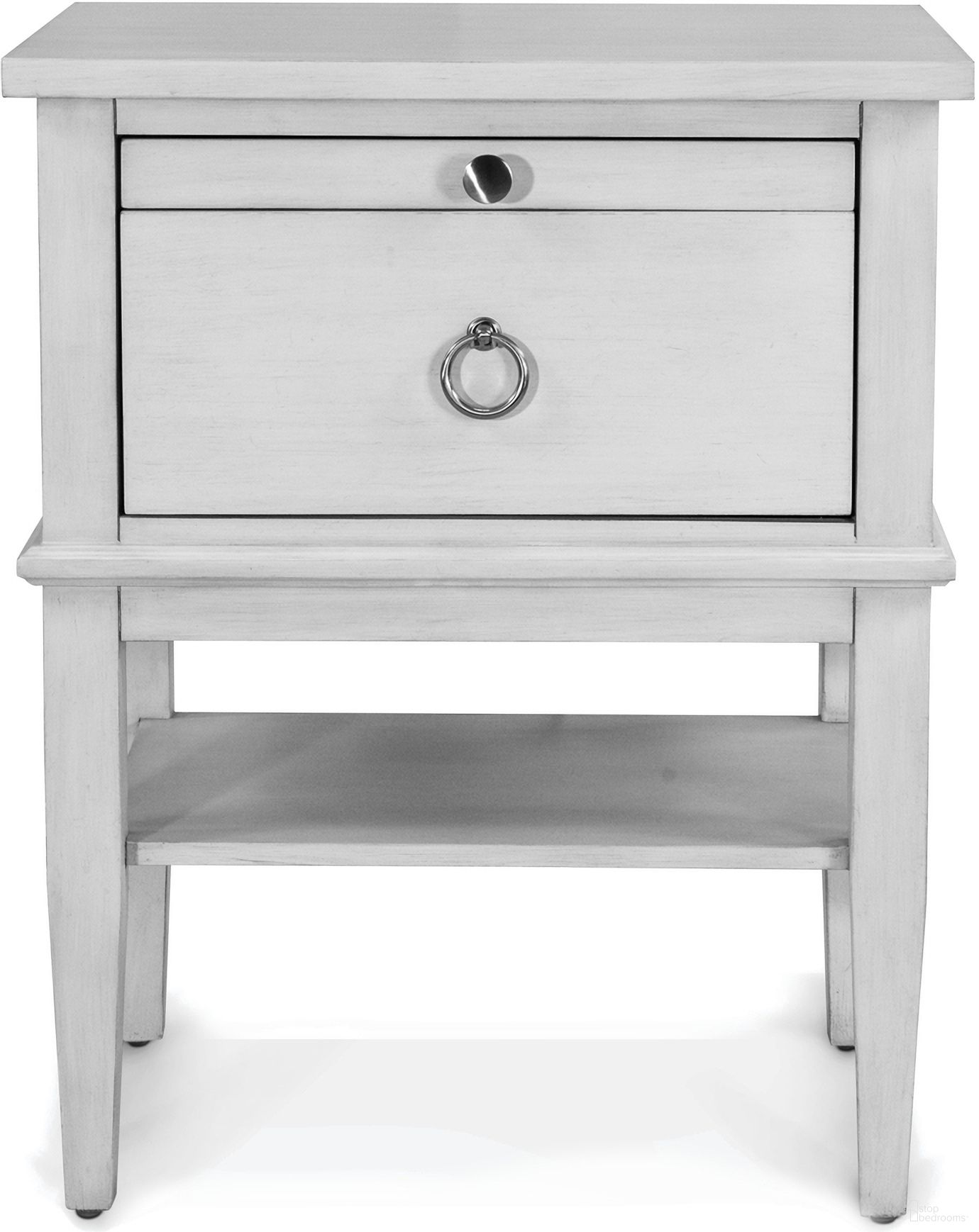 The appearance of Point Breeze 1 Drawer Open Nightstand with Power and Usb In White designed by Sea Winds Trading in the coastal interior design. This white piece of furniture  was selected by 1StopBedrooms from Point Breeze Collection to add a touch of cosiness and style into your home. Sku: FL-B65031-FRESHWHITE. Material: Wood.