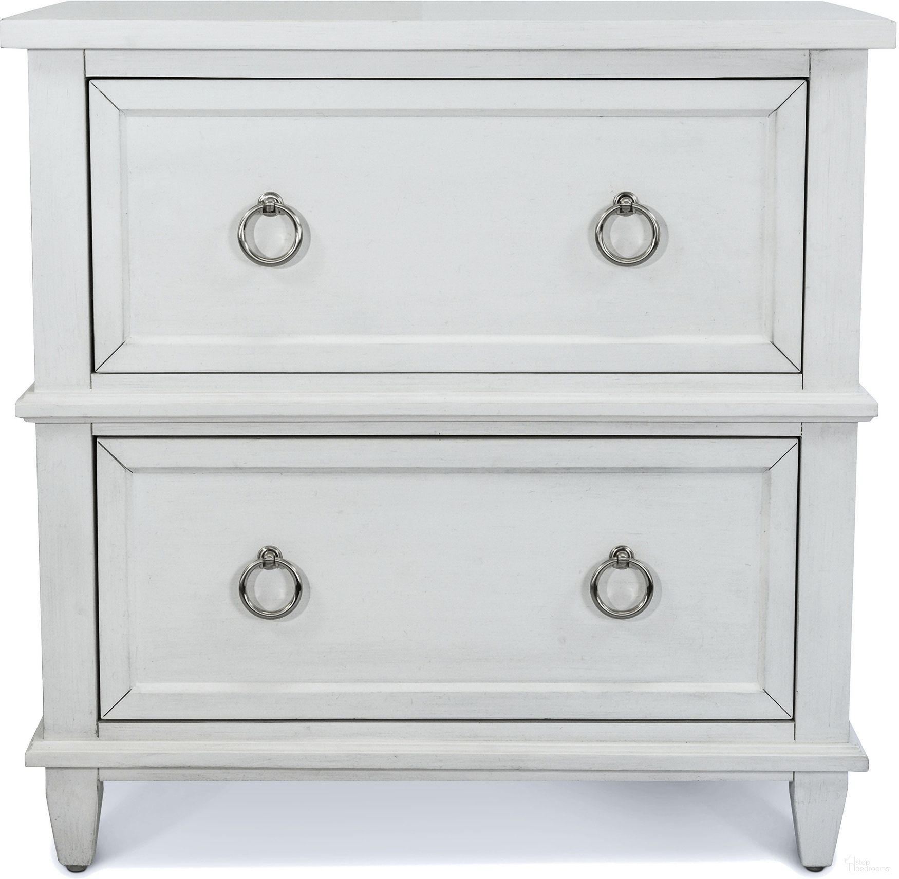 The appearance of Point Breeze 2 Drawer Nightstand with Power and Usb In White designed by Sea Winds Trading in the coastal interior design. This white piece of furniture  was selected by 1StopBedrooms from Point Breeze Collection to add a touch of cosiness and style into your home. Sku: FL-B65032-FRESHWHITE. Material: Wood.