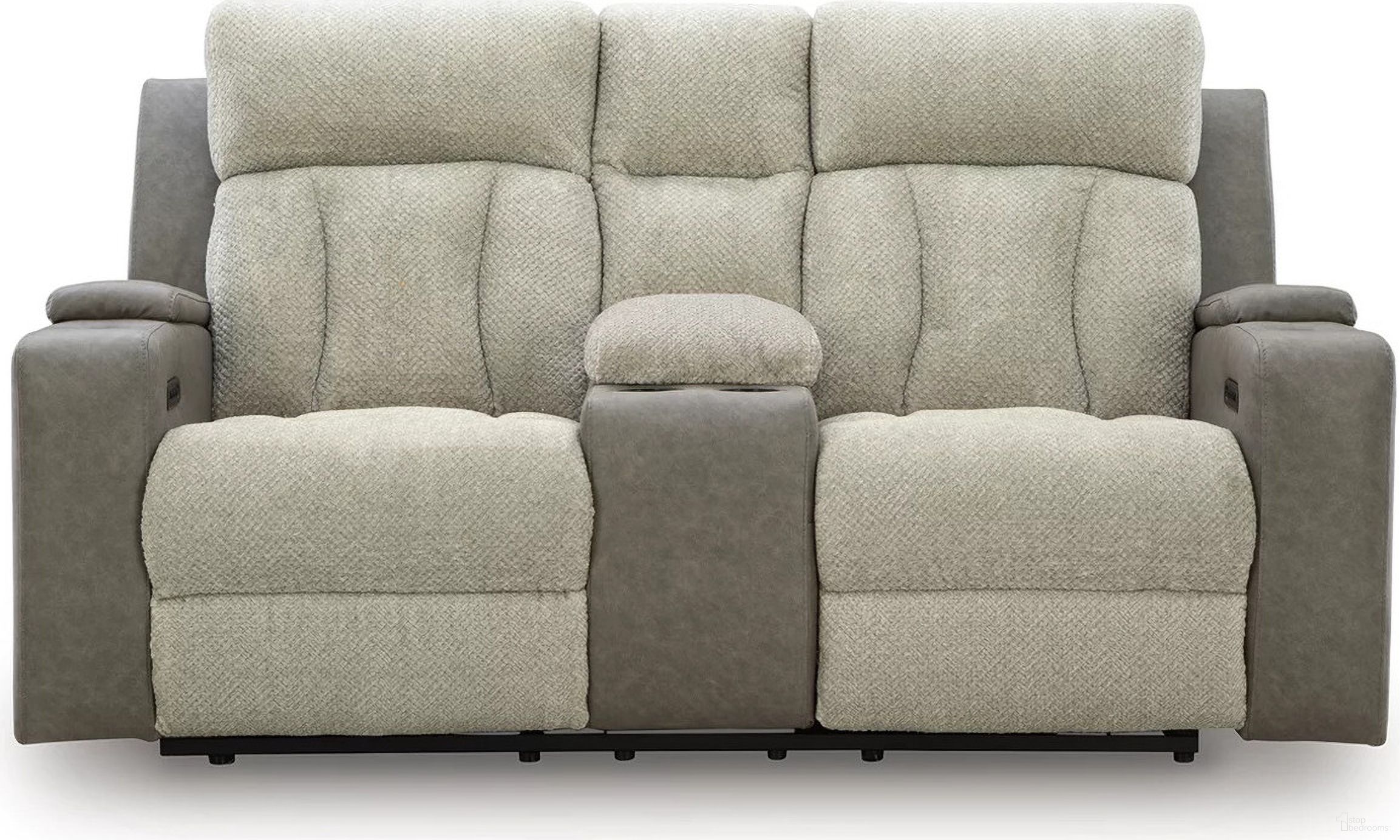 The appearance of Point Clear Power Reclining Loveseat with Console In Sisal designed by Signature Design by Ashley in the modern / contemporary interior design. This sisal piece of furniture was selected by 1StopBedrooms from Point Clear Collection to add a touch of cosiness and style into your home. Sku: NC6320418. Material: Fabric.