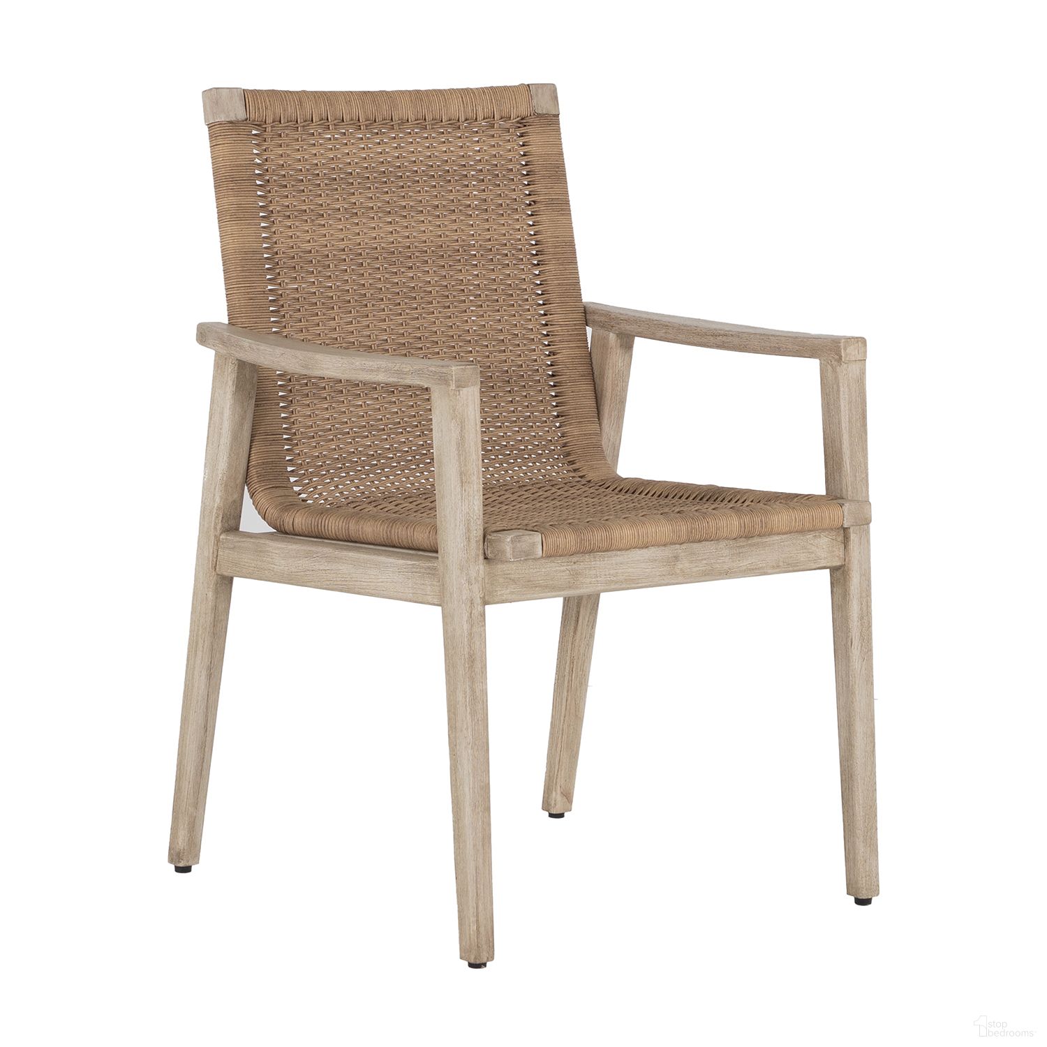 The appearance of Pointe Dining Arm Chair In Heidi Silver designed by Summer Classics in the modern / contemporary interior design. This heidi silver piece of furniture  was selected by 1StopBedrooms from Pointe Collection to add a touch of cosiness and style into your home. Sku: 1307144+C7085025N. Material: Teak.
