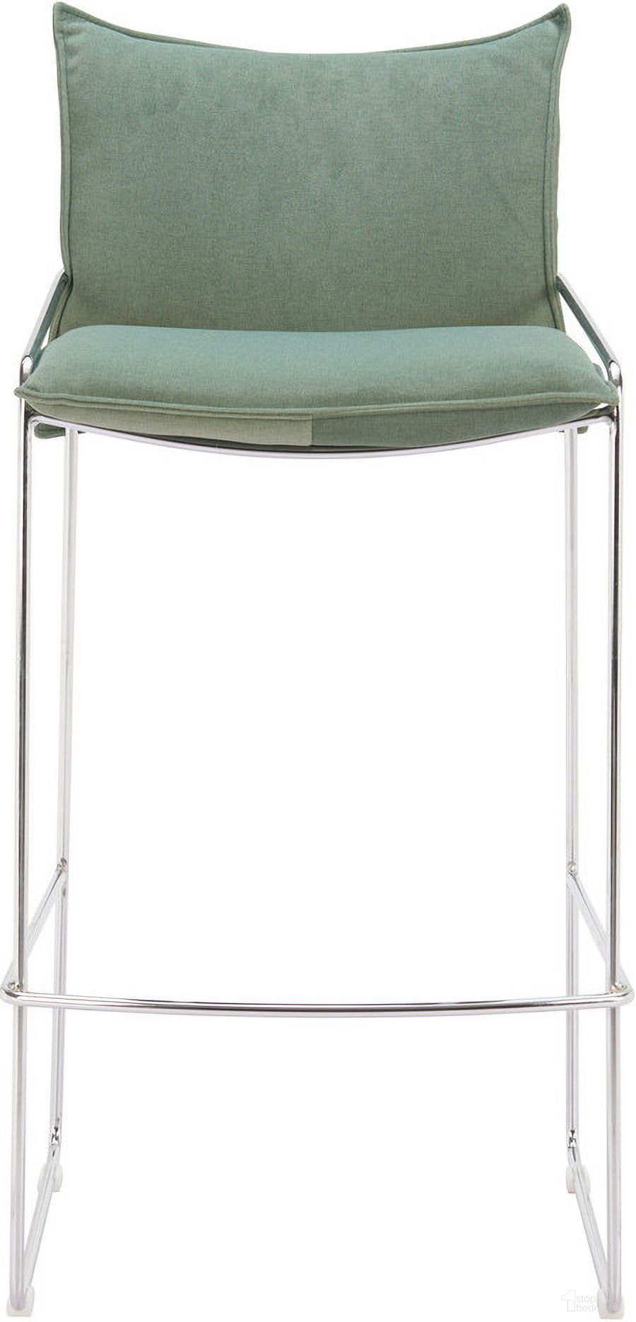 The appearance of Pola Barstool In Green designed by Zuo Modern in the modern / contemporary interior design. This green piece of furniture  was selected by 1StopBedrooms from Pola Collection to add a touch of cosiness and style into your home. Sku: 110877. Material: Polyester.
