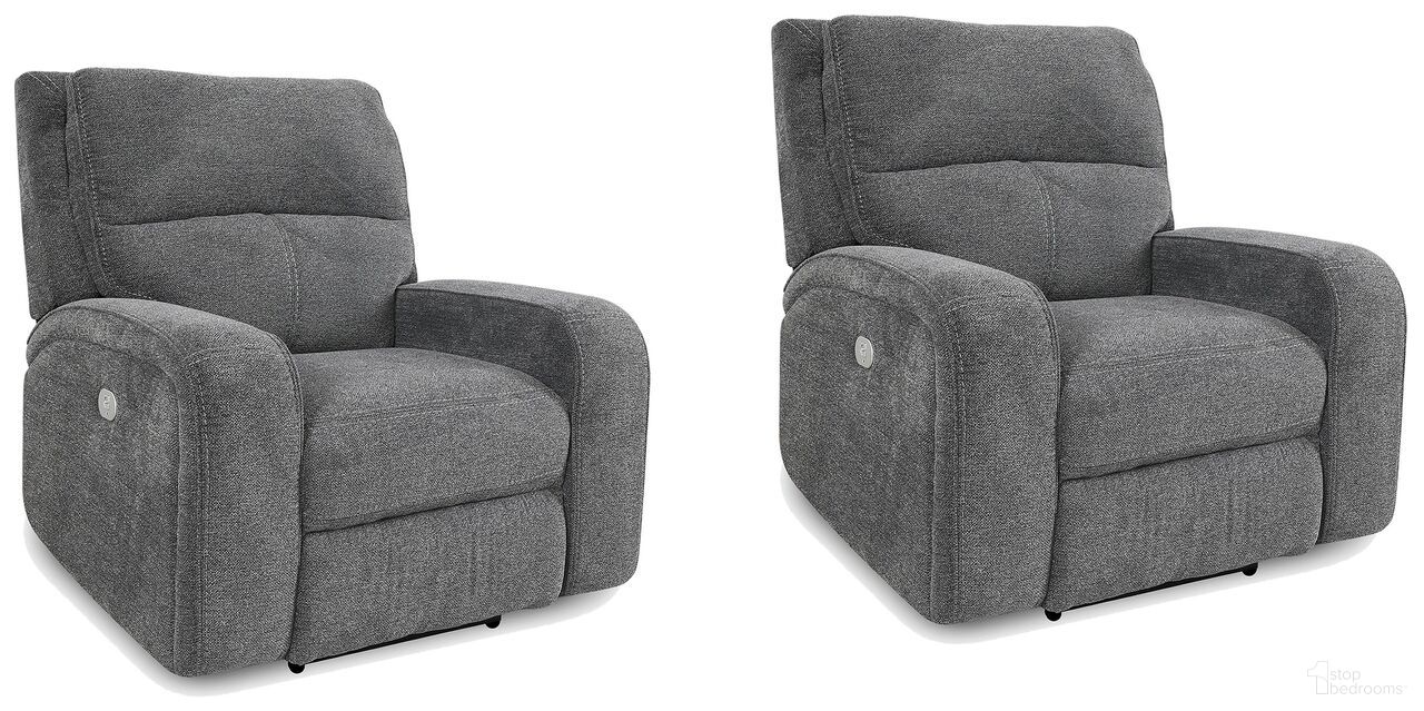 The appearance of Polaris Power Recliner Set of 2 In Bizmark Grey designed by Parker House in the modern / contemporary interior design. This bizmark grey piece of furniture  was selected by 1StopBedrooms from Polaris Collection to add a touch of cosiness and style into your home. Sku: MPOL#812PH-BIG;MPOL#812PH-BIG. Material: Polyester.