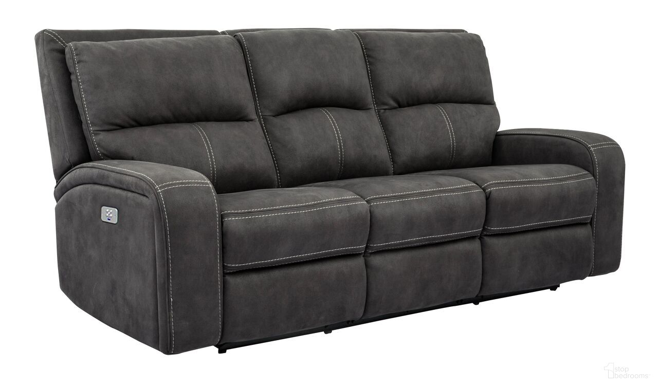 The appearance of Polaris Slate Power Reclining Sofa designed by Parker House in the modern / contemporary interior design. This dark grey piece of furniture  was selected by 1StopBedrooms from Polaris Collection to add a touch of cosiness and style into your home. Sku: MPOL#832PH-SLA. Material: Polyester.