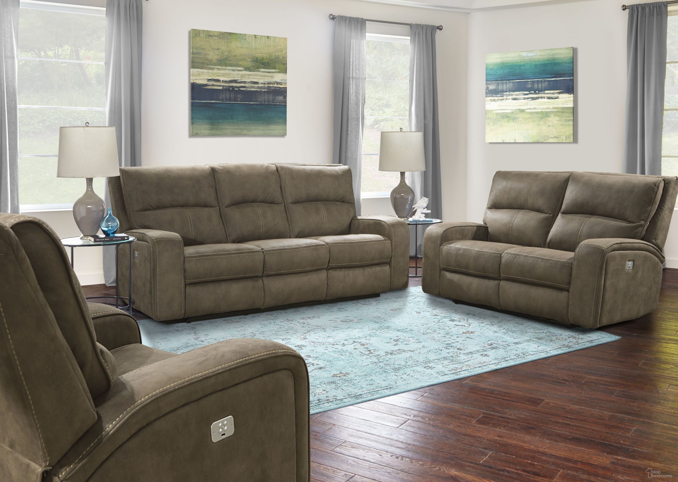 The appearance of Polaris Kahlua Dual Power Reclining Living Room Set designed by Parker House in the traditional interior design. This brown piece of furniture was selected by 1StopBedrooms from Polaris Collection to add a touch of cosiness and style into your home. Sku: MPOL#832PH-KA;MPOL#822PH-KA. Material: Polyester.