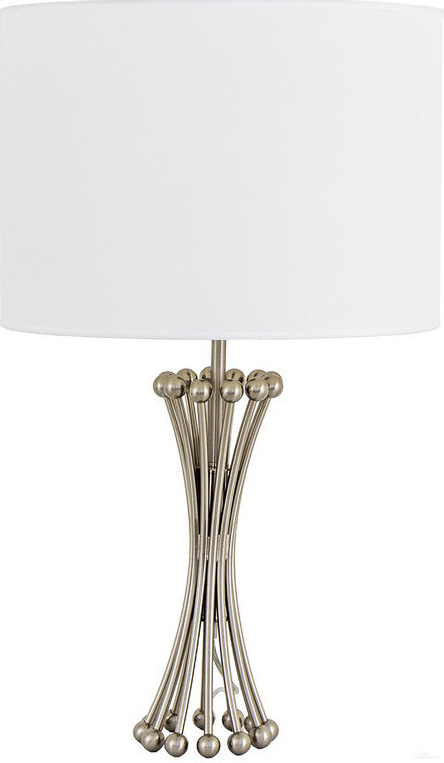 Polished Silver One Light Table Lamp In Polished Nickel