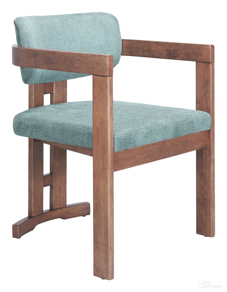 Poly Dining Chair In Moss Gray and Walnut