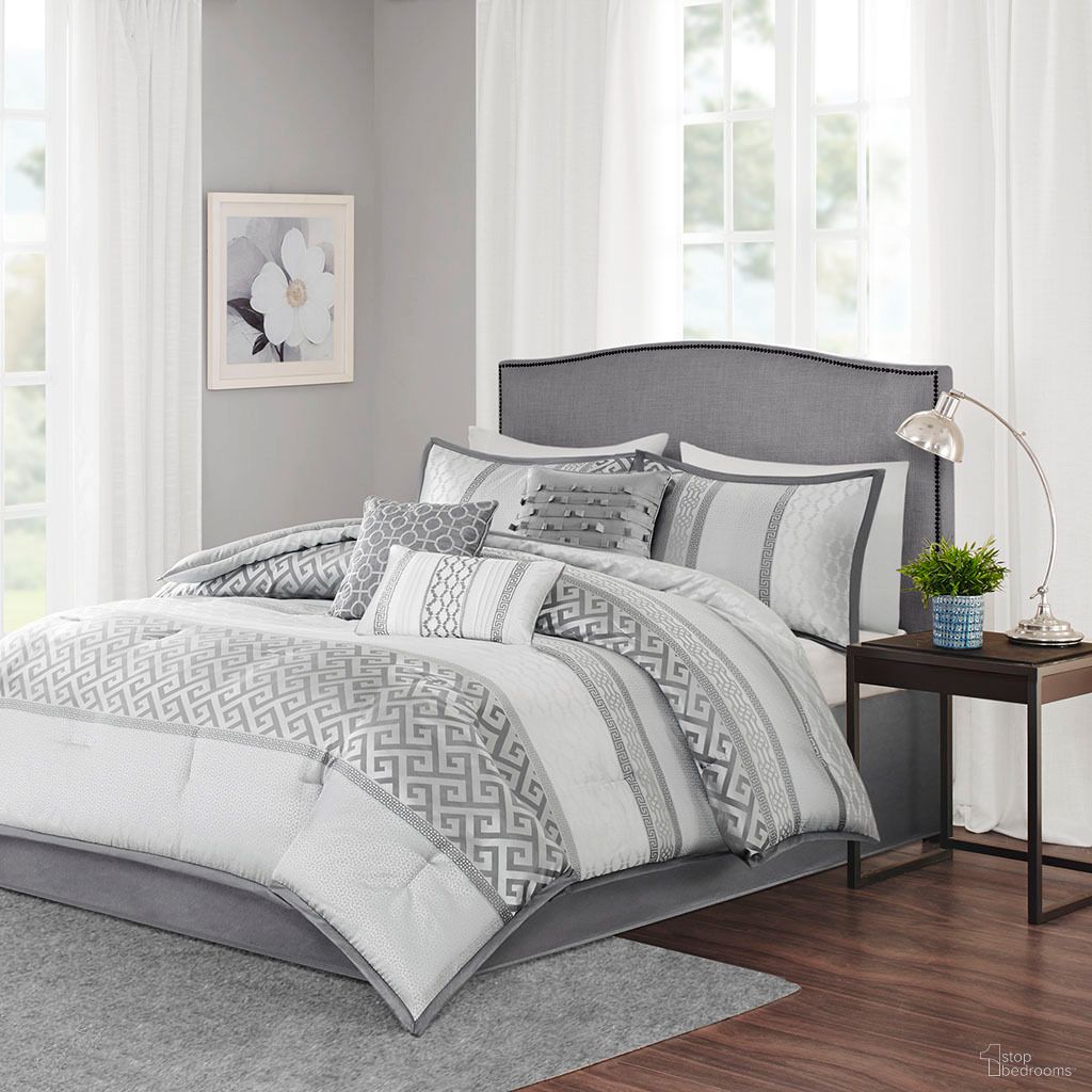 Bennett 7 Piece California King Comforter Set In Grey