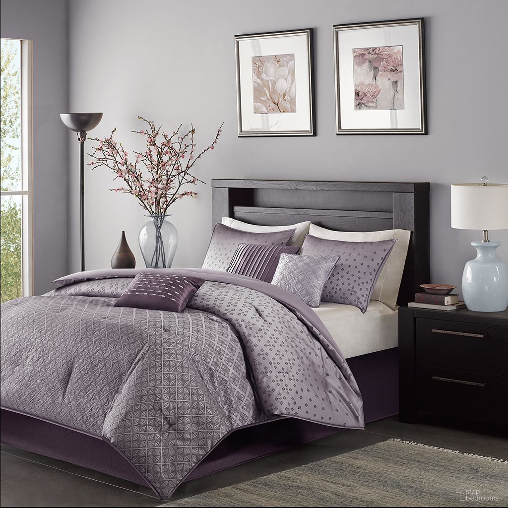 Biloxi 7 Piece King Comforter Set In Purple