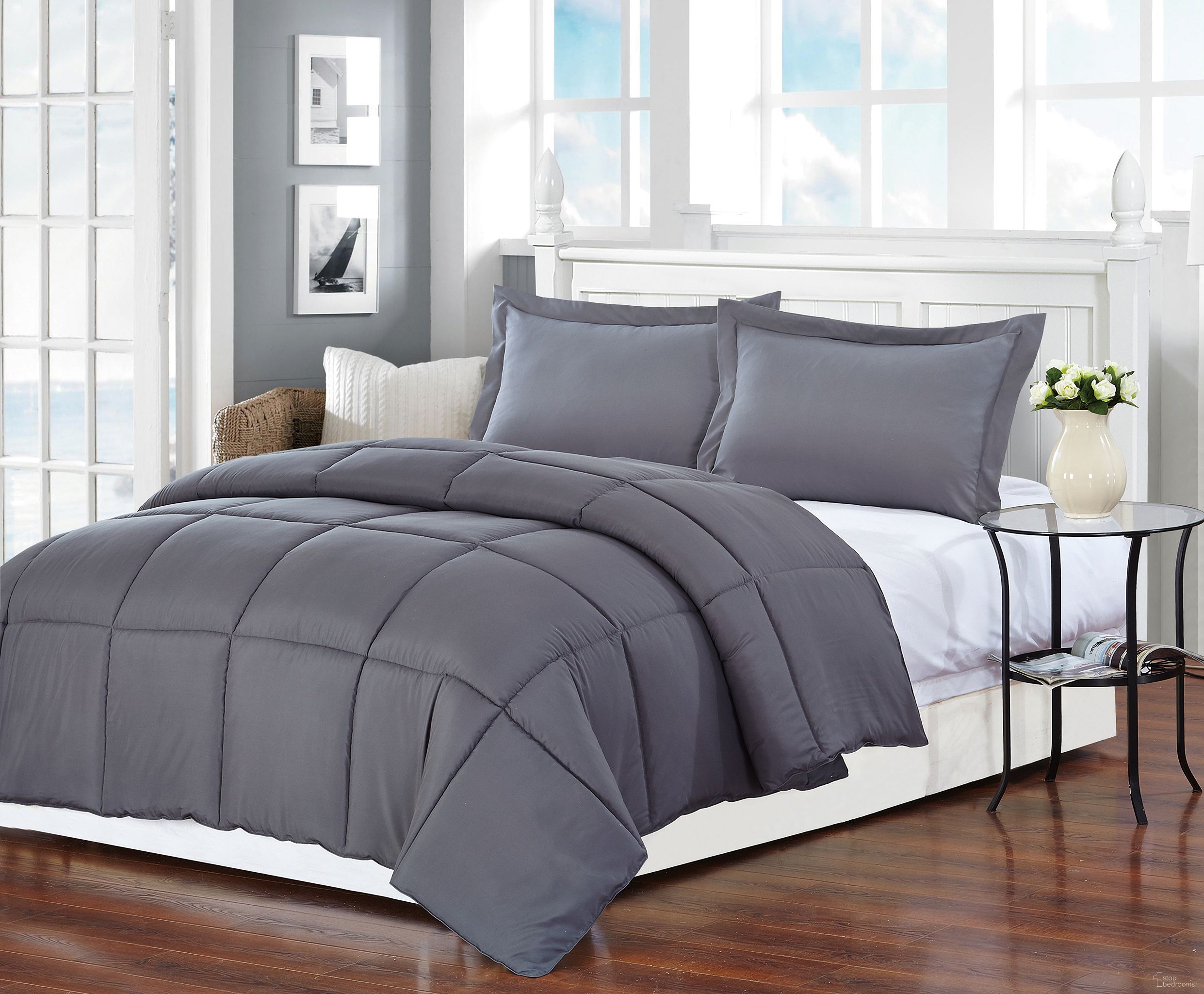 The appearance of Polyester Medium Warmth Down Alternative California King Comforter Duvet Insert In Grey designed by AC Pacific in the modern / contemporary interior design. This grey piece of furniture was selected by 1StopBedrooms from to add a touch of cosiness and style into your home. Sku: COMFORT-DG-K. Material: Polyester. Bed Size: California King.