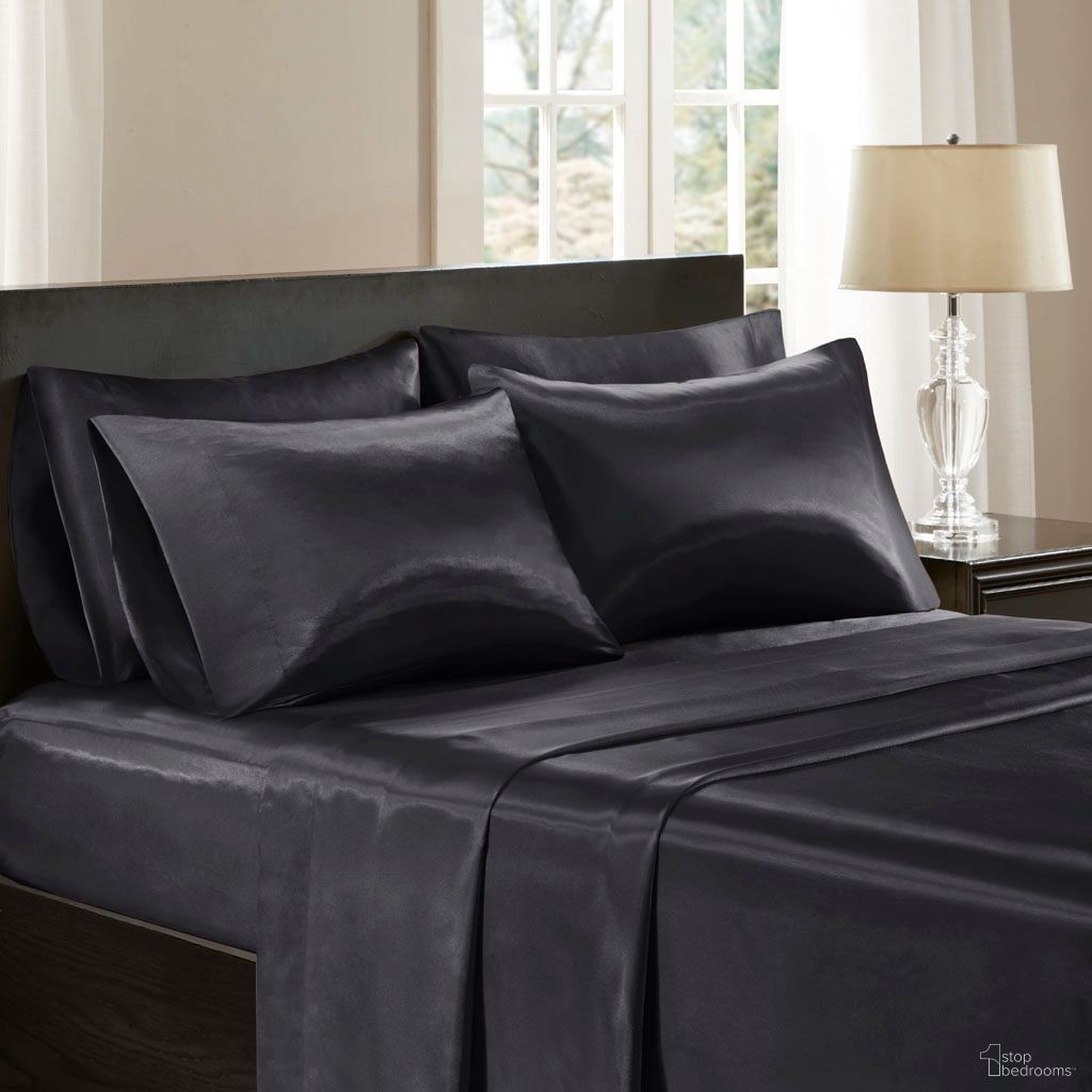 The appearance of Polyester Satin Solid California King Sheet Set In Black designed by Olliix in the transitional interior design. This black piece of furniture was selected by 1StopBedrooms from Satin Collection to add a touch of cosiness and style into your home. Sku: SHET20-505. Material: Polyester. Bed Size: California King.