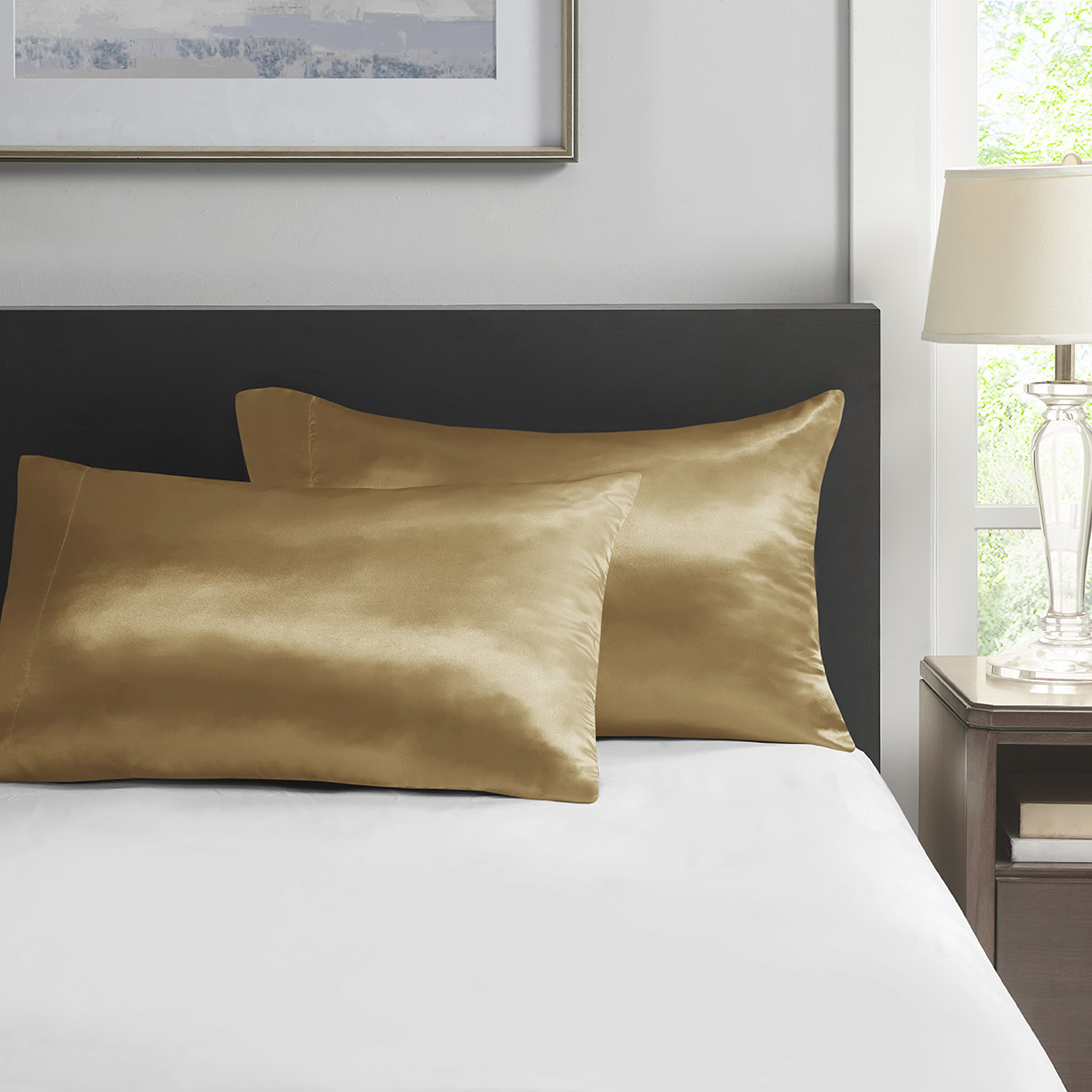 Gold satin outlet pillowcases