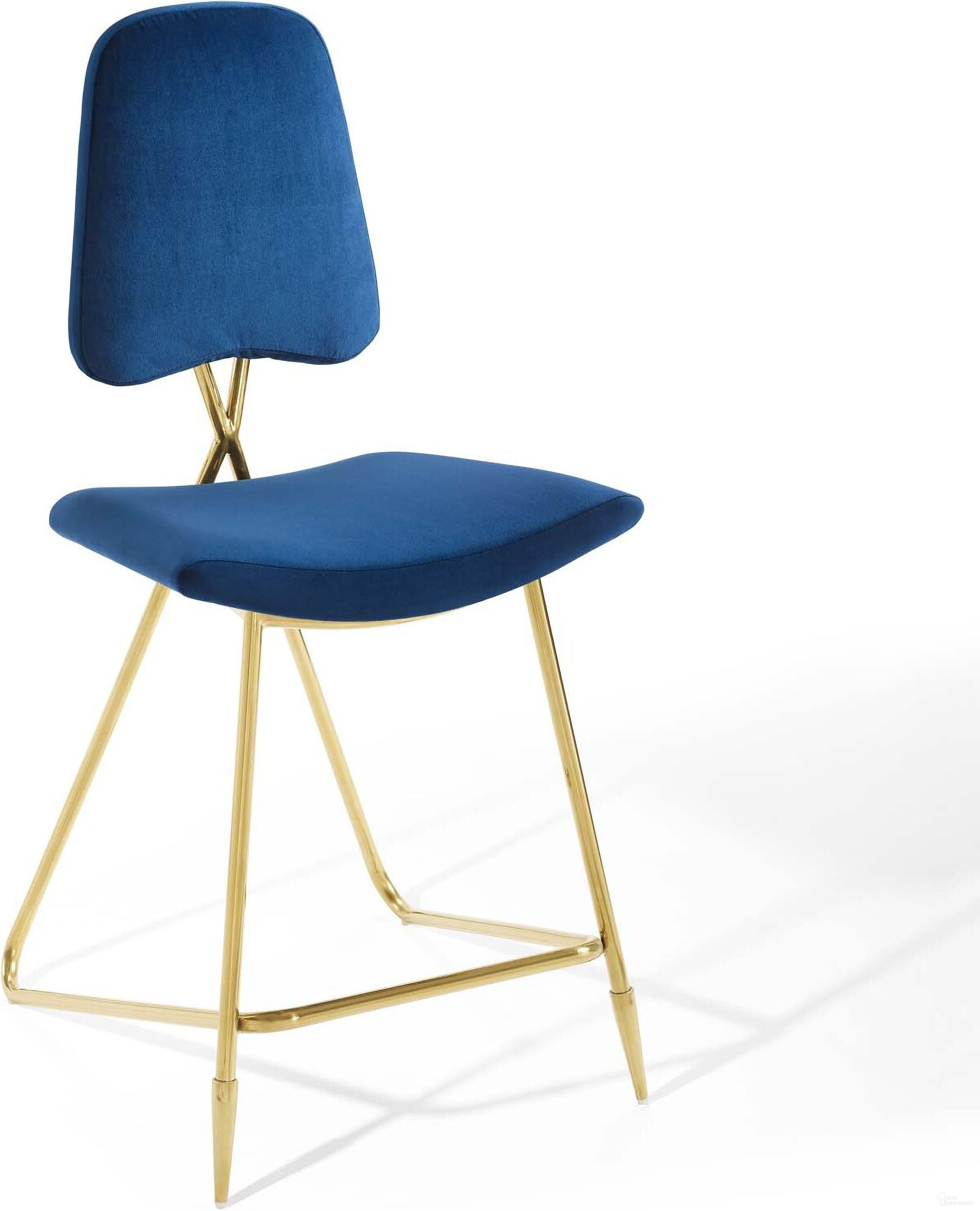 The appearance of Ponder Performance Velvet Counter Stool In Navy designed by Modway in the modern / contemporary interior design. This navy piece of furniture was selected by 1StopBedrooms from Ponder Collection to add a touch of cosiness and style into your home. Sku: EEI-3879-NAV. Material: Plywood.