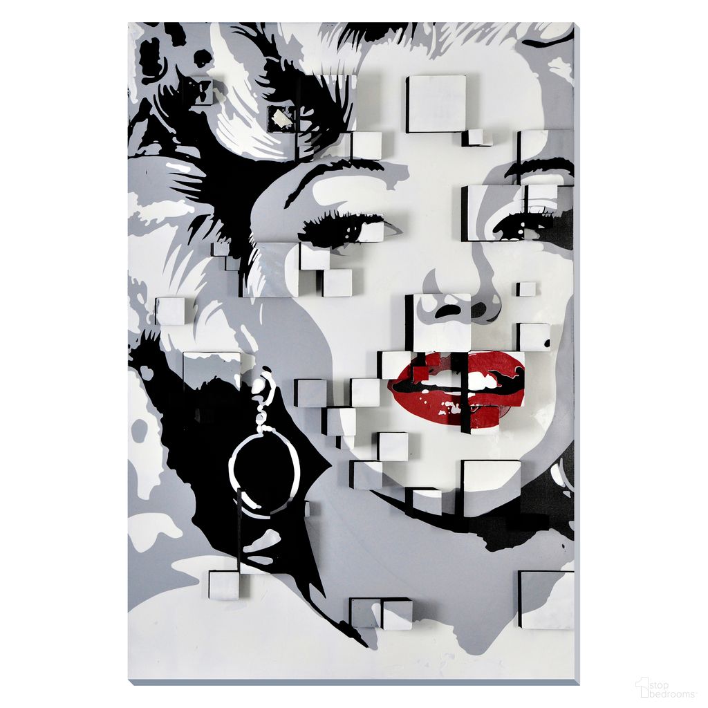 Pop Glam 3D Marilyn Abstract Canvas Wall Art In Multi