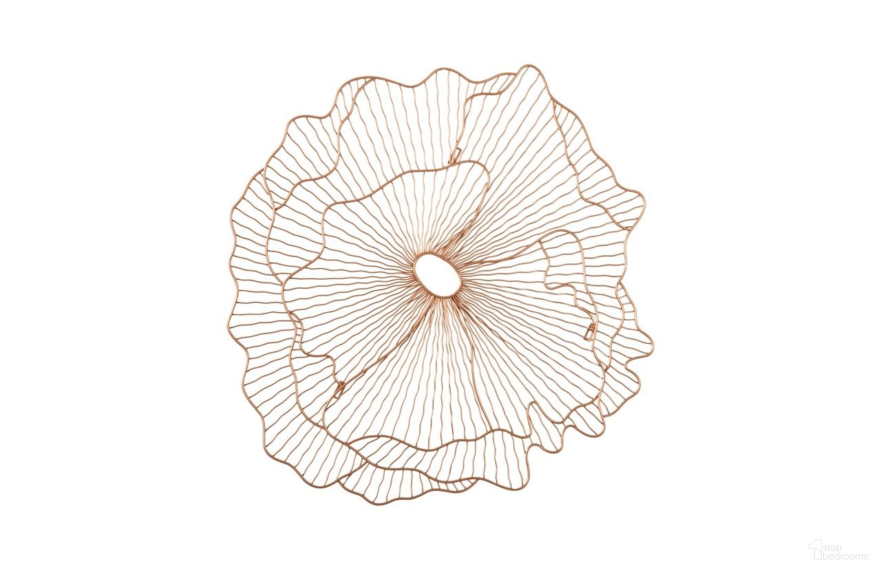 Poppy Flower Metal Small Wall Art In Copper