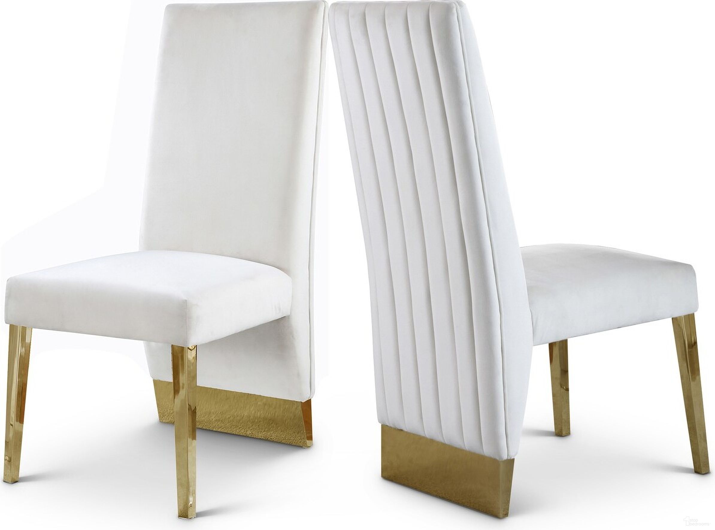 The appearance of Porsha Velvet Dining Chair Set of 2 In Cream designed by Meridian in the modern / contemporary interior design. This cream velvet piece of furniture was selected by 1StopBedrooms from Porsha Collection to add a touch of cosiness and style into your home. Sku: 755Cream-C. Material: Velvet. Chair Type: Side Chair.
