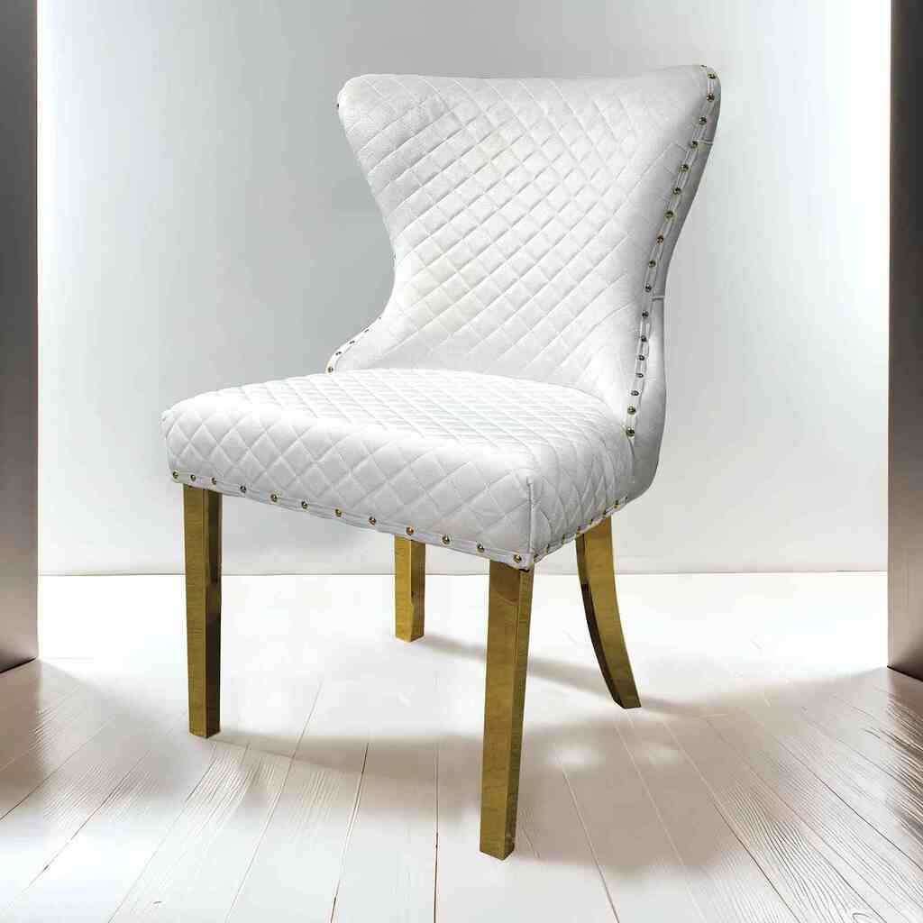 The appearance of Portanova Gold Chair Set of 2 In White designed by Furniture of America in the glam interior design. This white piece of furniture was selected by 1StopBedrooms from Portanova Collection to add a touch of cosiness and style into your home. Sku: FM33015WH-SC-2PK. Material: Fabric. Chair Type: Side Chair.