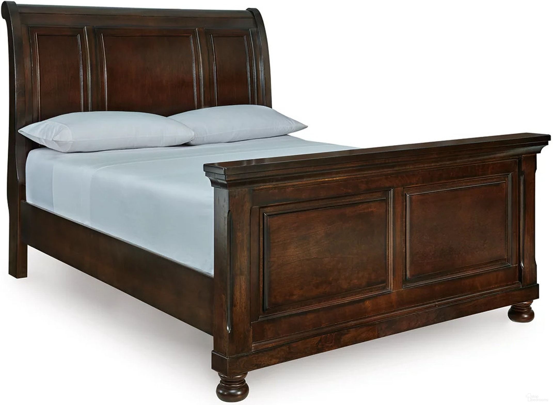The appearance of Porter Queen Sleigh Bed In Rustic Brown designed by Signature Design by Ashley in the transitional interior design. This rustic brown piece of furniture was selected by 1StopBedrooms from Porter Collection to add a touch of cosiness and style into your home. Sku: B697-177;B697-54;B697-96. Bed Type: Sleigh Bed. Bed Size: Queen.