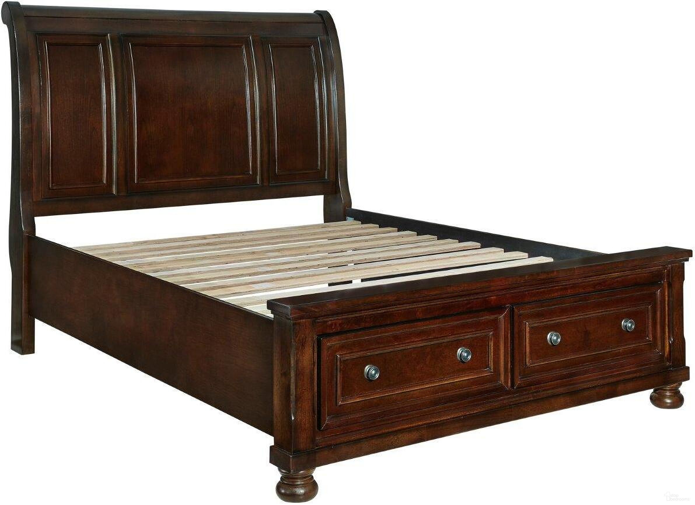 Porter Rustic Brown Queen Sleigh Storage Bed by Ashley Furniture