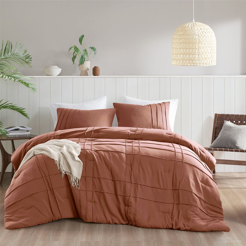 Porter Soft Washed Pleated Comforter Set In Clay