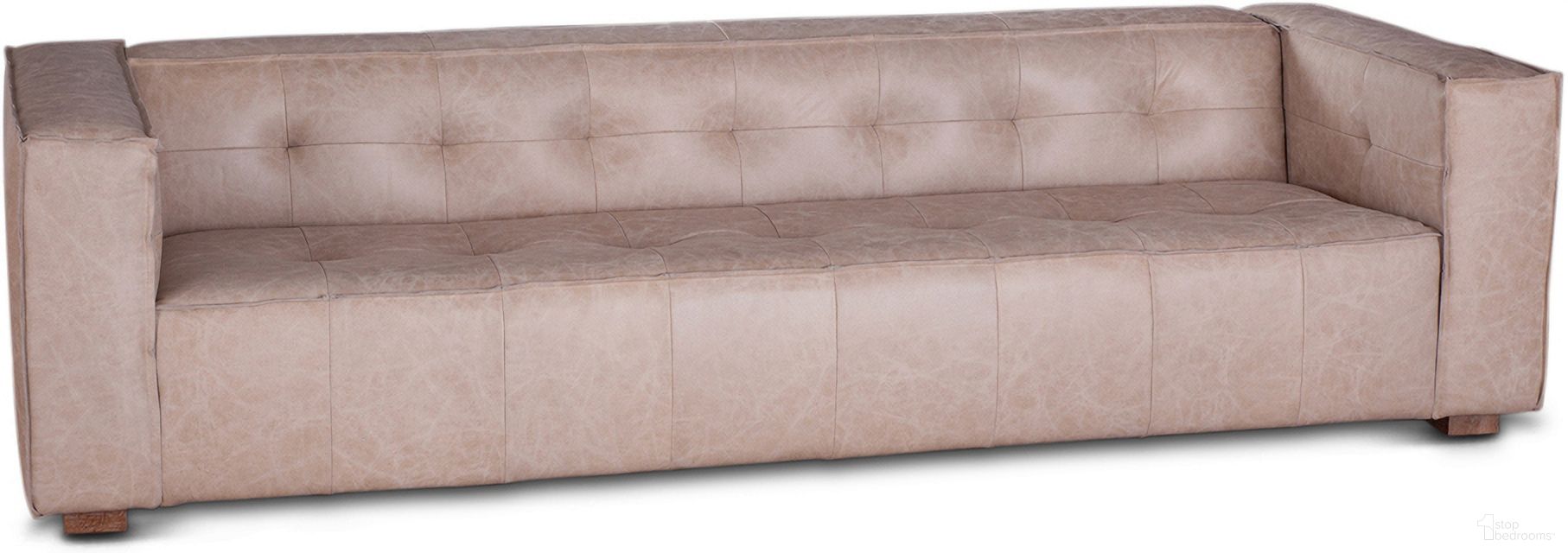 Portia Leather Sofa In Cream