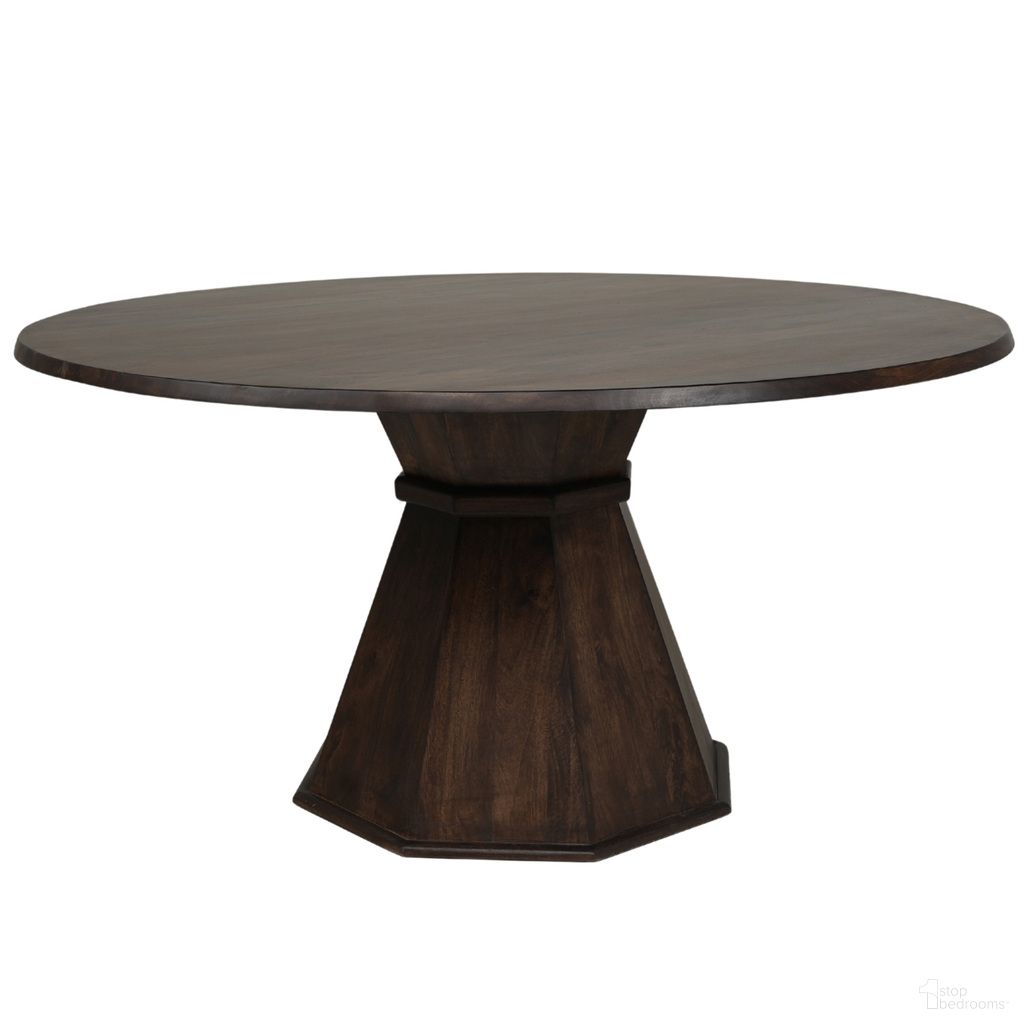 The appearance of Portico 60 Inch Round Dining Table In Warm Brown designed by Parker House in the transitional interior design. This warm brown piece of furniture was selected by 1StopBedrooms from Portico Collection to add a touch of cosiness and style into your home. Sku: DPRT-60T;DPRT-60B. Table Base Style: Pedestal. Table Top Shape: Round. Size: 60". Material: Mango Wood.