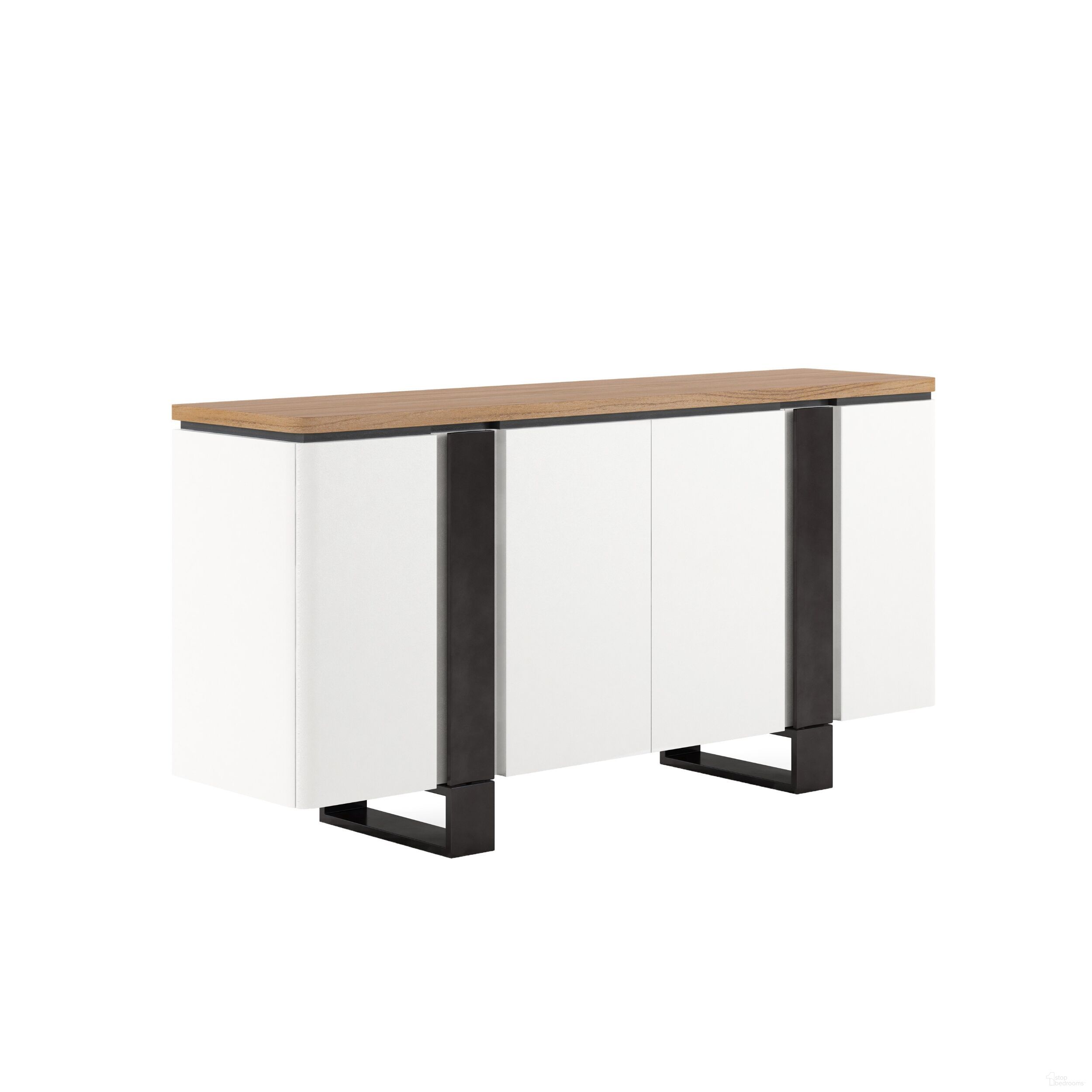 The appearance of Portico Credenza In Brown designed by A.R.T. in the modern / contemporary interior design. This brown piece of furniture  was selected by 1StopBedrooms from Portico Collection to add a touch of cosiness and style into your home. Sku: 323252-3351. Material: Parawood.