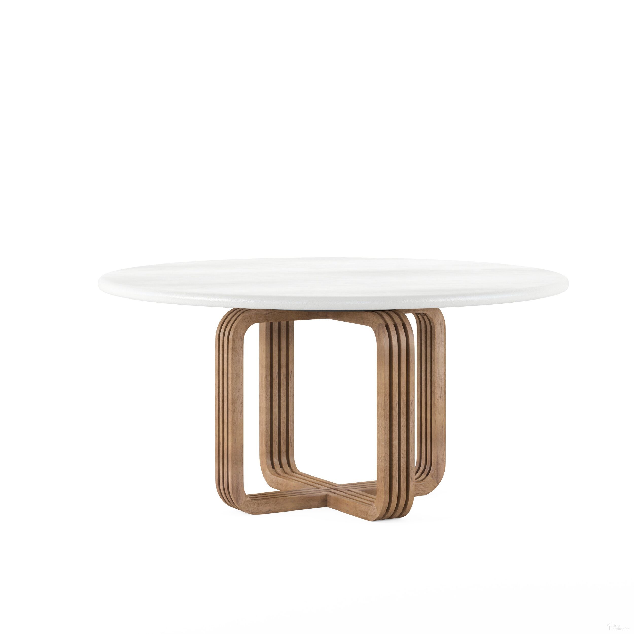 The appearance of Portico Round Dining Table In White designed by A.R.T. in the modern / contemporary interior design. This white piece of furniture  was selected by 1StopBedrooms from Portico Collection to add a touch of cosiness and style into your home. Sku: 323225-3317TP;323225-3335BS. Table Base Style: Pedestal. Table Top Shape: Round. Size: 60". Material: Parawood.