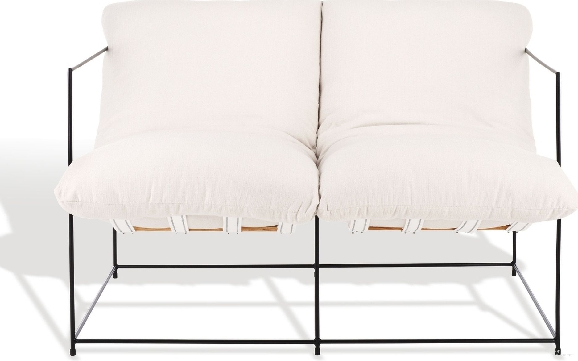 The appearance of Portland Pillow Top Sofa In Ivory and Black designed by Safavieh Couture in the modern / contemporary interior design. This ivory/black piece of furniture was selected by 1StopBedrooms from Portland Collection to add a touch of cosiness and style into your home. Sku: SFA1006A. Material: Iron.