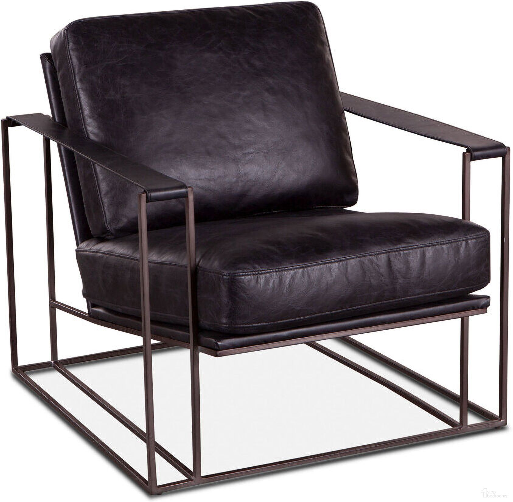 The appearance of Portlando Armchair In Black Leather designed by Home Trends and Design in the modern / contemporary interior design. This black piece of furniture  was selected by 1StopBedrooms from Portlando Collection to add a touch of cosiness and style into your home. Sku: ZWPLDACEB. Material: Cow Hide.