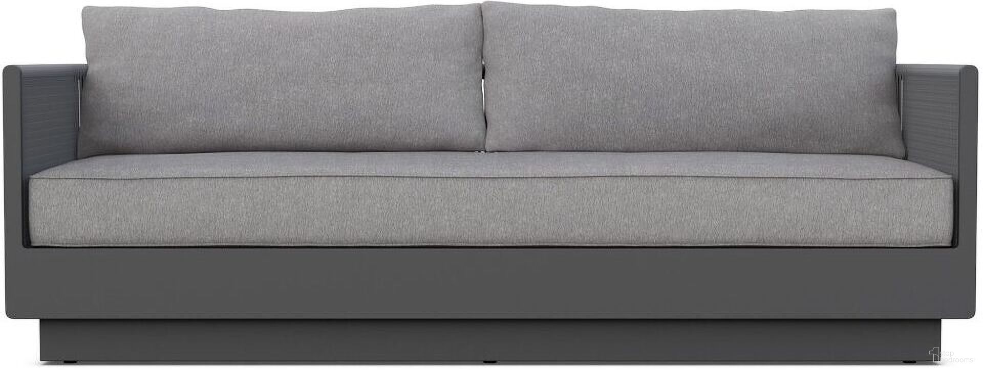 The appearance of Porto 3 Seat Sofa with Cushion In Moon and Matte Charcoal designed by Azzurro Living in the modern / contemporary interior design. This moon/matte charcoal piece of furniture was selected by 1StopBedrooms from Porto Collection to add a touch of cosiness and style into your home. Sku: POR-R07S3-CU. Material: Aluminum.
