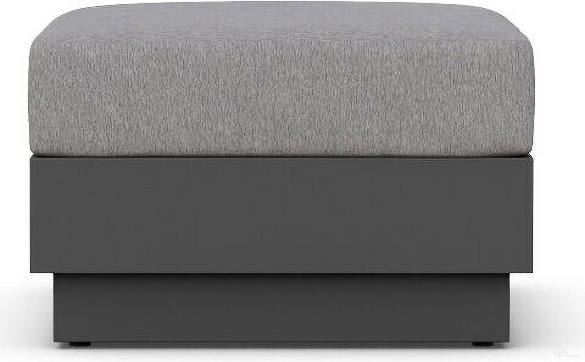 Porto Ottoman with Cushion In Moon and Matte Charcoal