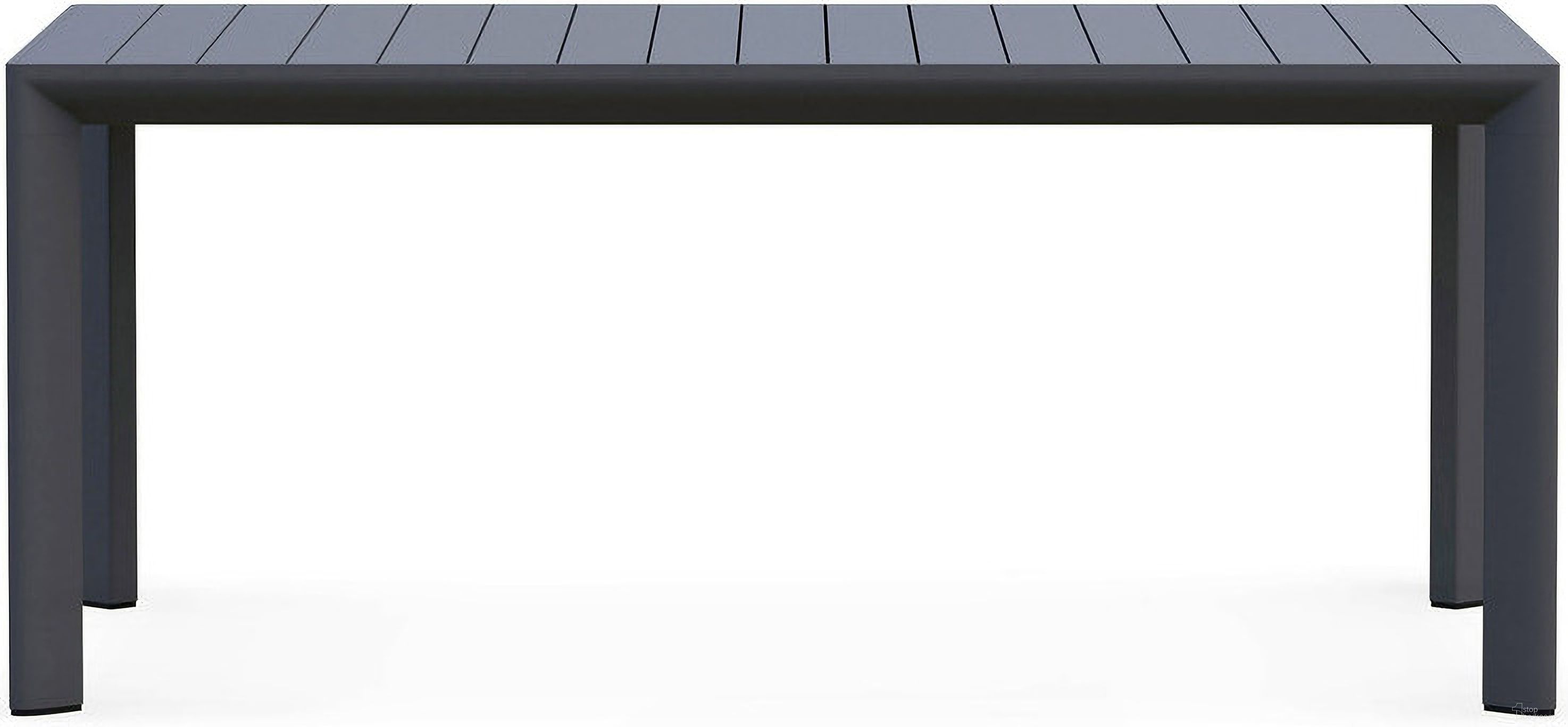 The appearance of Porto Rectangular Dining Table In Matte Charcoal designed by Azzurro Living in the modern / contemporary interior design. This matte charcoal piece of furniture  was selected by 1StopBedrooms from Porto Collection to add a touch of cosiness and style into your home. Sku: POR-A16DTRC. Table Base Style: Legs. Material: Aluminum. Table Top Shape: Rectangular. Size: 42" x 72".