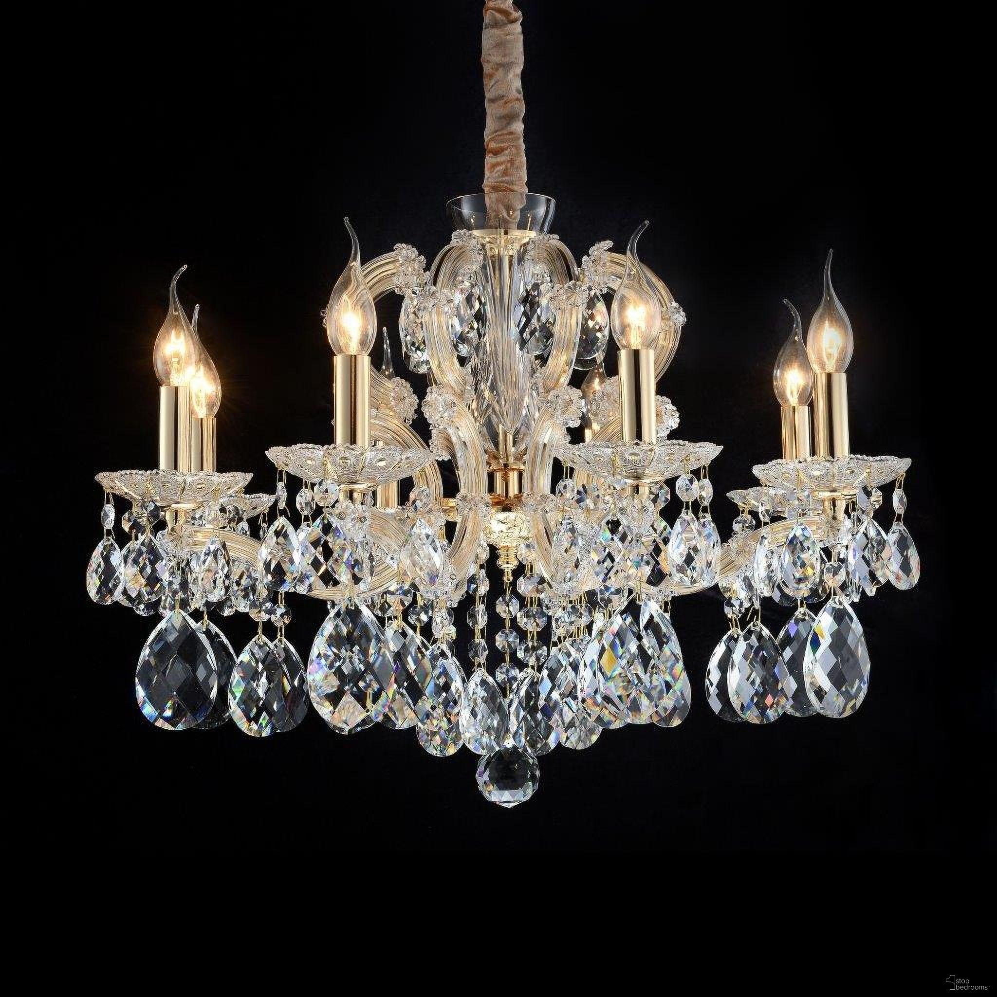 The appearance of Portola II - 8 Light Chandelier designed by Michael Amini in the traditional interior design. This gold piece of furniture  was selected by 1StopBedrooms from Lighting Collection to add a touch of cosiness and style into your home. Sku: LT-CH993-8CLR.