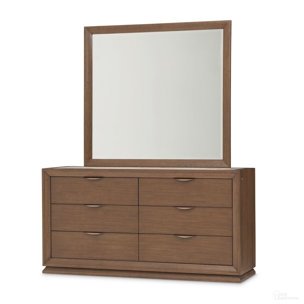 Portrait Small Dresser and Mirror In Sienna Brown