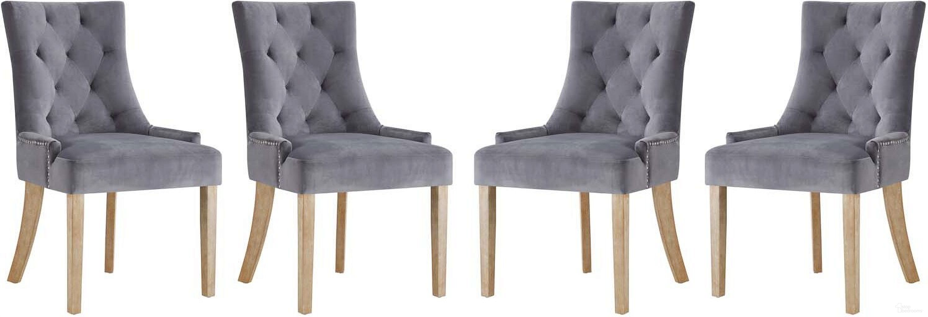 Pose Gray Dining Chair Performance Velvet Set of 4