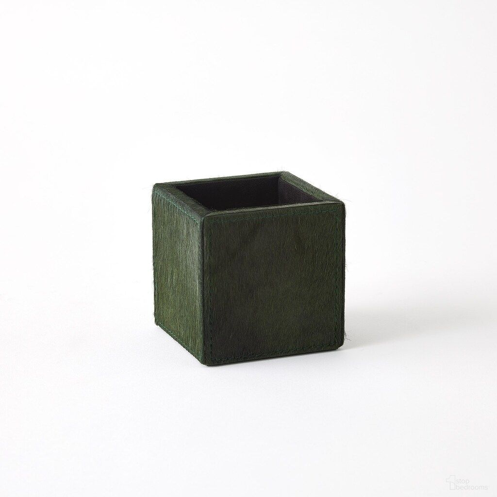 The appearance of Posh Hair-On-Hide Pencil Cup In Green designed by Global Views in the modern / contemporary interior design. This green piece of furniture  was selected by 1StopBedrooms from Posh Collection to add a touch of cosiness and style into your home. Sku: 994051. Material: Wood.