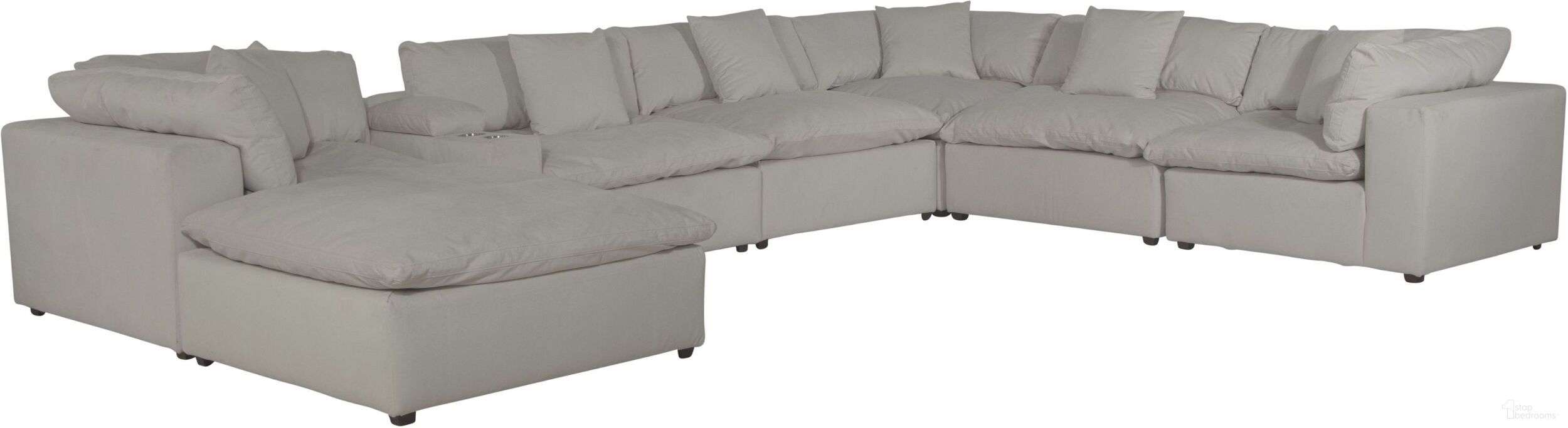 The appearance of Posh Modular Sectional In Dove designed by Jackson in the transitional interior design. This dove piece of furniture was selected by 1StopBedrooms from Posh Collection to add a touch of cosiness and style into your home. Sku: 444559172926;444531172926;444528172926;444588172926. Material: Performance Fabric.