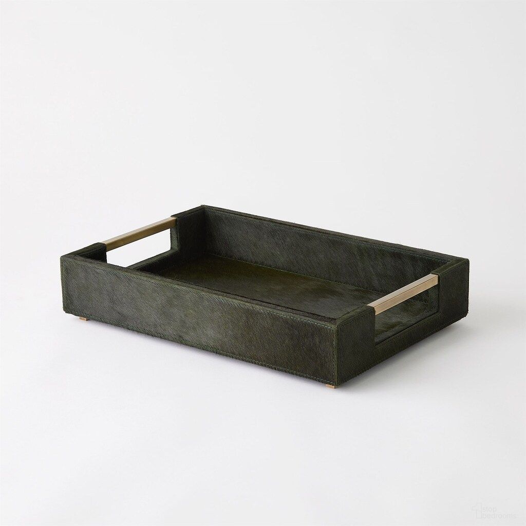 The appearance of Posh Small Tray-Hair-On- Hide In Green designed by Global Views in the modern / contemporary interior design. This green piece of furniture  was selected by 1StopBedrooms from Posh Collection to add a touch of cosiness and style into your home. Sku: 993971. Material: Wood.