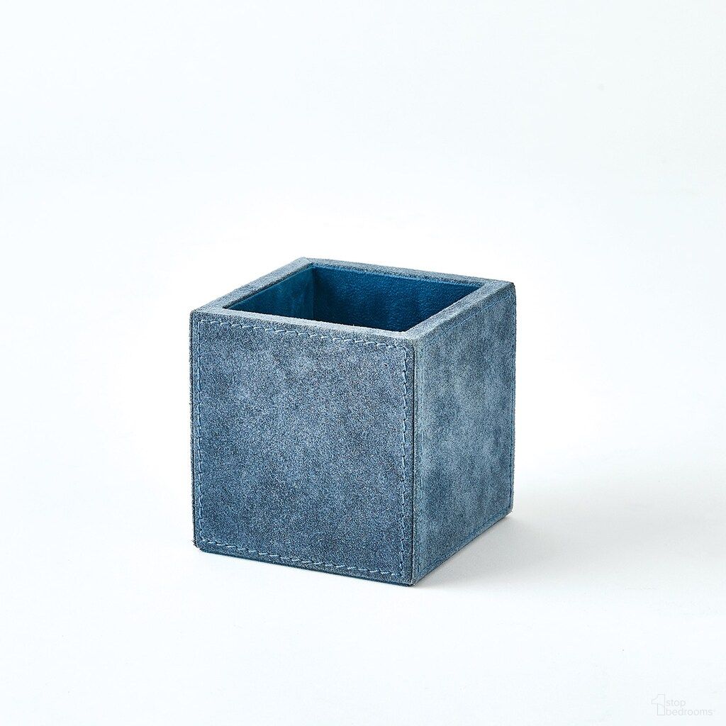 The appearance of Posh Suede Pencil Cup In Dusty Blue designed by Global Views in the modern / contemporary interior design. This dusty blue piece of furniture  was selected by 1StopBedrooms from Posh Collection to add a touch of cosiness and style into your home. Sku: 994069. Material: MDF.