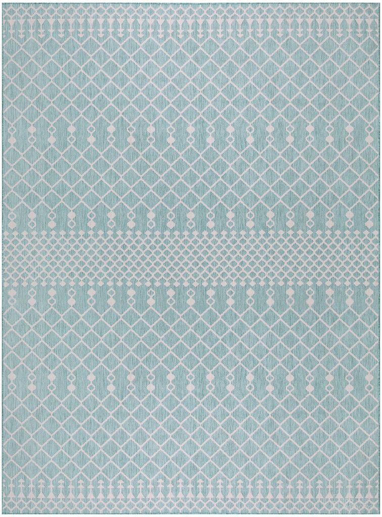 Positano Modern 10' x 14' Modern Rug In Aqua