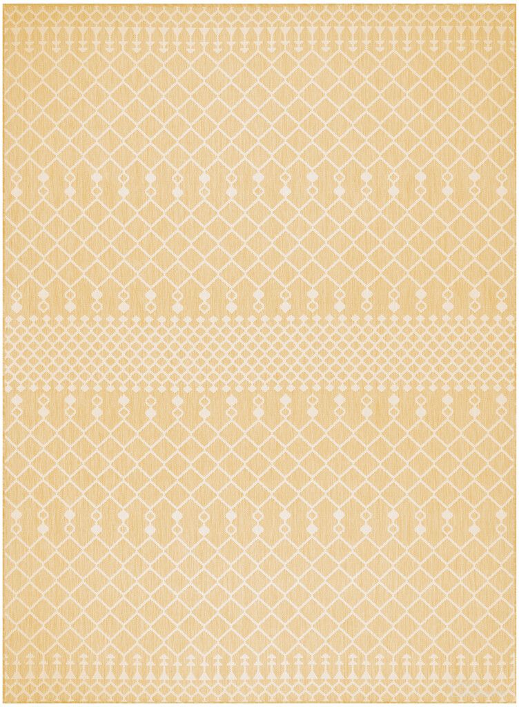 The appearance of Positano Modern 10' x 14' Rug In Yellow designed by Nourison in the modern / contemporary interior design. This yellow piece of furniture was selected by 1StopBedrooms from Positano Collection to add a touch of cosiness and style into your home. Sku: 841491146293. Material: Polyester.