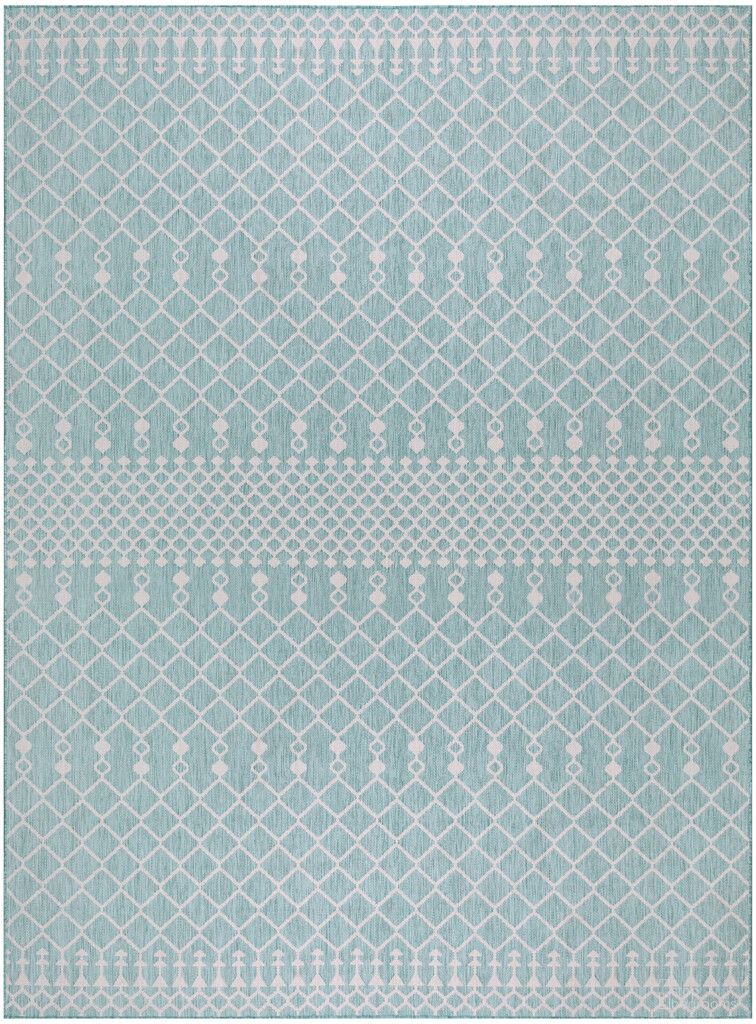 The appearance of Positano Modern 9' x 12' Modern Rug In Aqua designed by Nourison in the modern / contemporary interior design. This aqua piece of furniture  was selected by 1StopBedrooms from Positano Collection to add a touch of cosiness and style into your home. Sku: 99446902542. Material: Polyester.