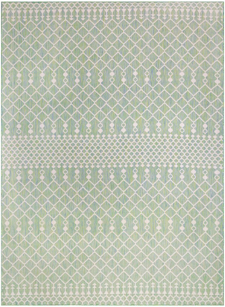 The appearance of Positano Modern 9' x 12' Modern Rug In Blue Green designed by Nourison in the modern / contemporary interior design. This blue green piece of furniture  was selected by 1StopBedrooms from Positano Collection to add a touch of cosiness and style into your home. Sku: 99446902726. Material: Polyester.